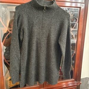Lou & Grey Charcoal Zip-Up Sweater